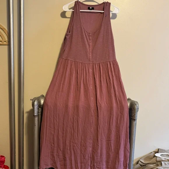 FRYE Womens S Mauve Sleeveless Maxi Dress Boho Indie Warm Weather Capsule  Basics